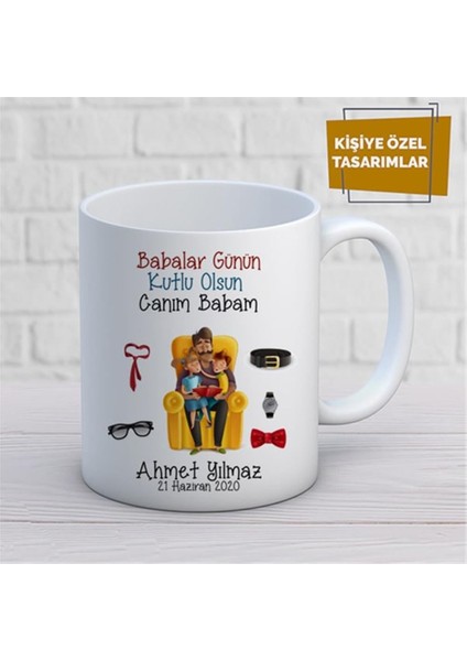 Kişiye Özel Isim Yazılabilir Babalar Gününüz Kutlu Olsun Canım Babam Kupa Bardak