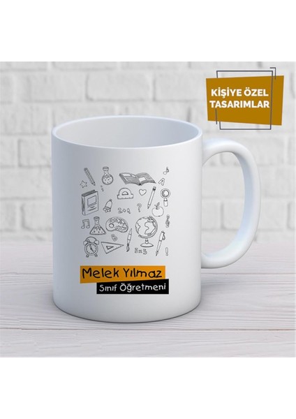 Kişiye Özel Isim Yazılabilir Sınıf Öğretmeni Kupa Bardak