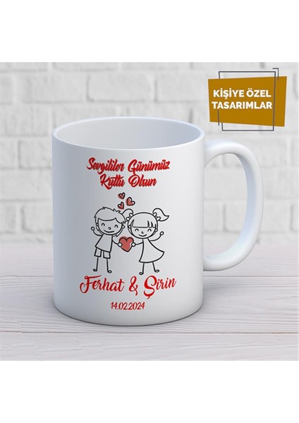 Kişiye Özel Isim Yazılabilir Sevgi Temalı Kupa Bardak