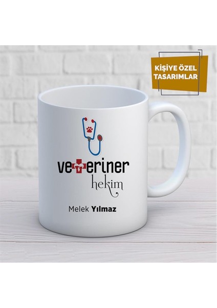 Kişiye Özel Isim Yazılabilir Veteriner Hekim Kupa Bardak