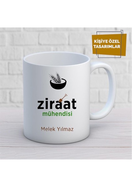 Kişiye Özel Isim Yazılabilir Ziraat Mühendisi Kupa Bardak