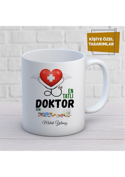 Kişiye Özel Isim Yazılabilir Tatlı Doktor Kupa Bardak
