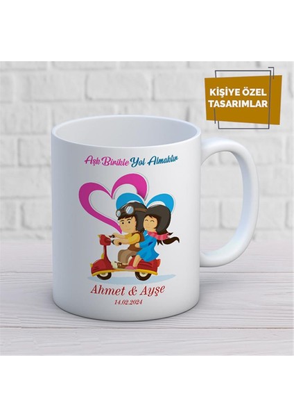 Kişiye Özel Isim Yazılabilir Sevgi Temalı Kupa Bardak