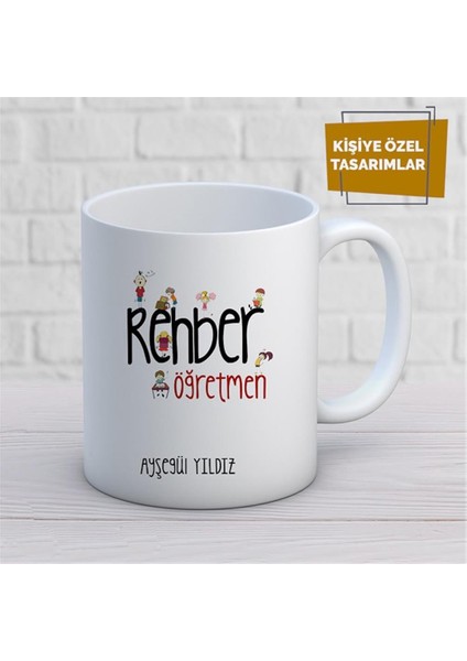 Kişiye Özel Isim Yazılabilir Rehber Öğretmen Kupa Bardak