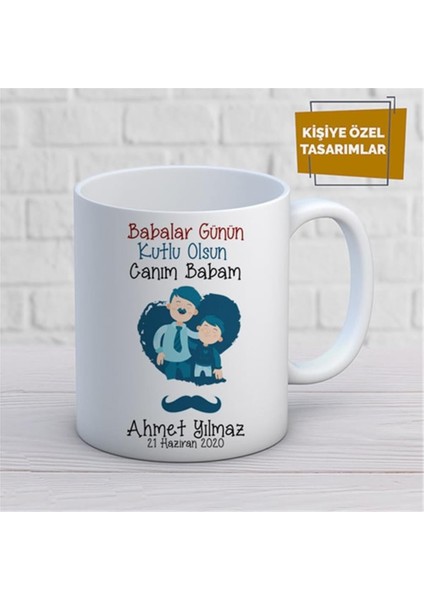 Kişiye Özel Isim Yazılabilir Babalar Günün Kutlu Olsun Canım Babam Kupa Bardak