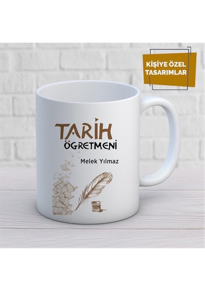 Kişiye Özel Isim Yazılabilir Tarih Öğretmeni Kupa Bardak
