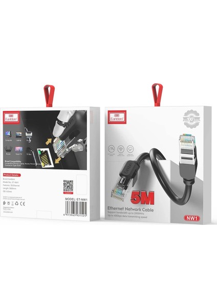 Nw1 5m Cat 6 Ethernet Network Kablosu - Siyah