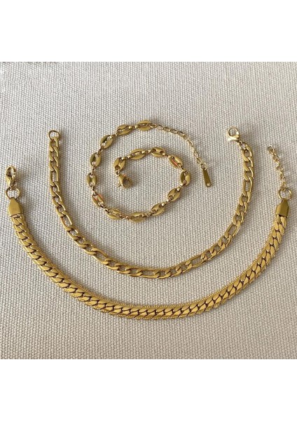 Italyan Üçlü Çelik Bileklik Set