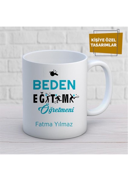 Kişiye Özel Isim Yazılabilir Beden Eğitimi Öğretmeni Kupa Bardak