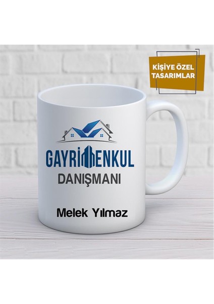 Kişiye Özel Isim Yazılabilir Gayrimenkul Danışmanı Kupa Bardak