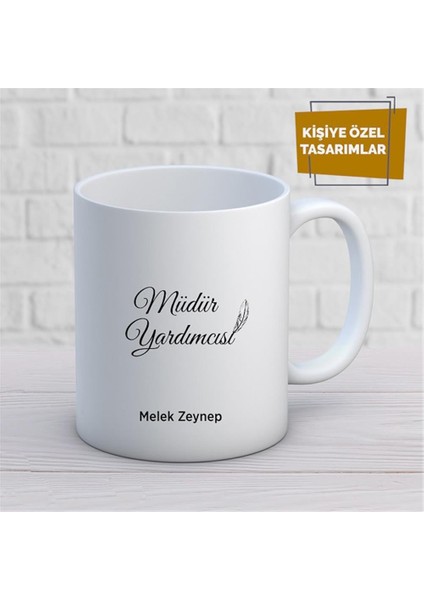 Kişiye Özel Isim Yazılabilir Müdür Yardımcısı Kupa Bardak