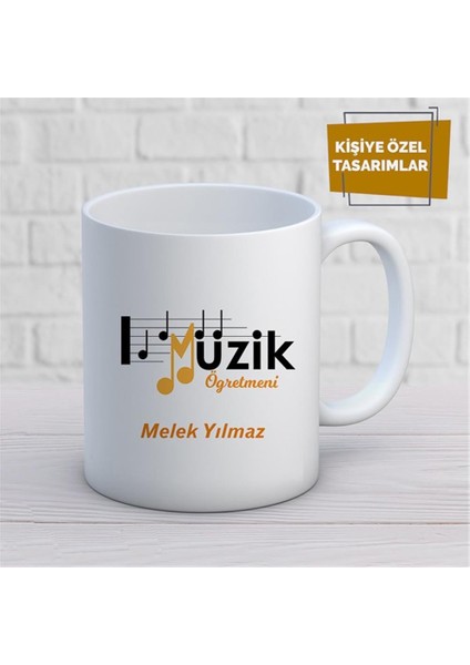 Kişiye Özel Isim Yazılabilir Müzik Öğretmeni Kupa Bardak