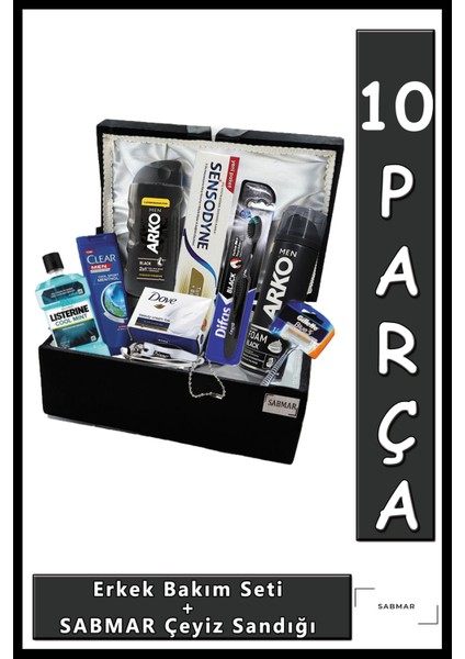 Erkek Bakım Seti, Çeyizlik ve Nişan Bohçası, Siyah Renk, Şık ve Kullanışlı