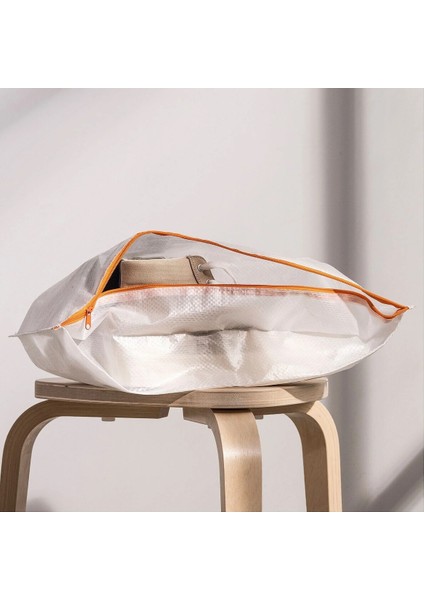 3'lü Küçük Fermuarlı Saklama Kutuları 48X22 cm Beyaz Set fiyatları