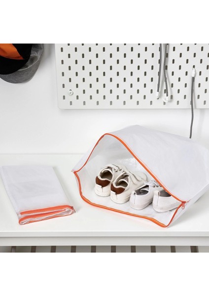 3'lü Küçük Fermuarlı Saklama Kutuları 48X22 cm Beyaz Set modelleri