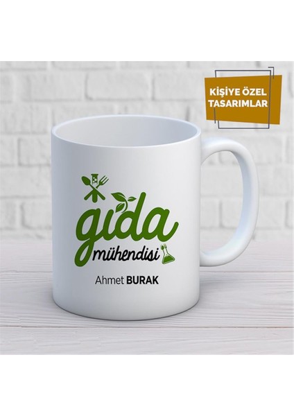 Kişiye Özel Isim Yazılabilir Gıda Mühendisi Kupa Bardak