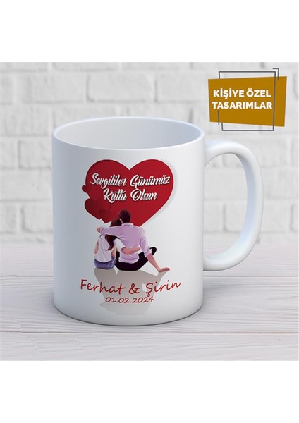 Kişiye Özel Isim Yazılabilir Sevgi Temalı Kupa Bardak