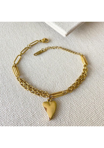 Kalp Açılır Bileklik 3'lü Çelik Set modelleri