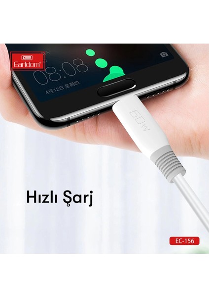EC-156I Pd 30W Type-C To Lightning 2m Hızlı Şarj Kablosu - Beyaz fırsatları