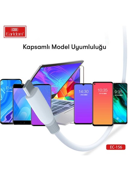 EC-156I Pd 30W Type-C To Lightning 2m Hızlı Şarj Kablosu - Beyaz