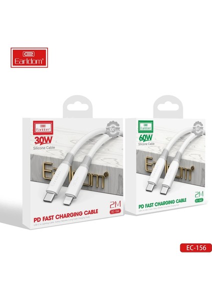 EC-156I Pd 30W Type-C To Lightning 2m Hızlı Şarj Kablosu - Beyaz