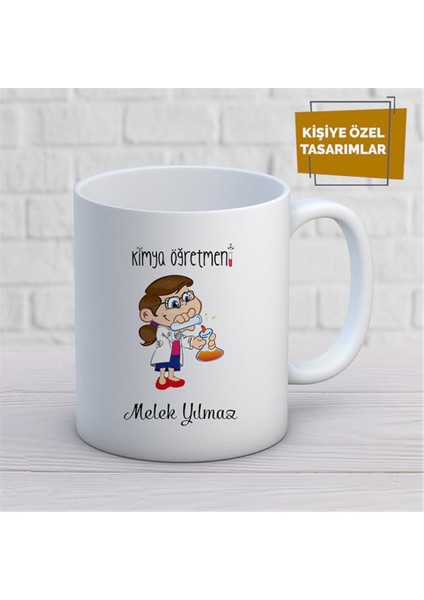 Kişiye Özel Isim Yazılabilir Kimya Öğretmeni Kupa Bardak