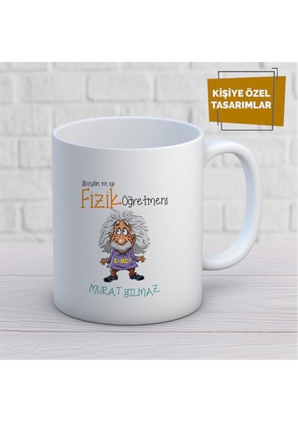 Kişiye Özel Isim Yazılabilir Fizik Öğretmeni Kupa Bardak