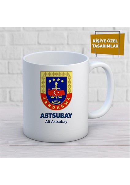 Kişiye Özel Isim Yazılabilir Astsubay Kupa Bardak