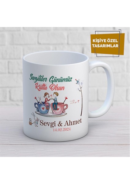 Kişiye Özel Isim Yazılabilir Sevgi Temalı Kupa Bardak