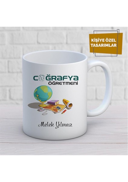 Kişiye Özel Isim Yazılabilir Coğrafya Öğretmeni Kupa Bardak