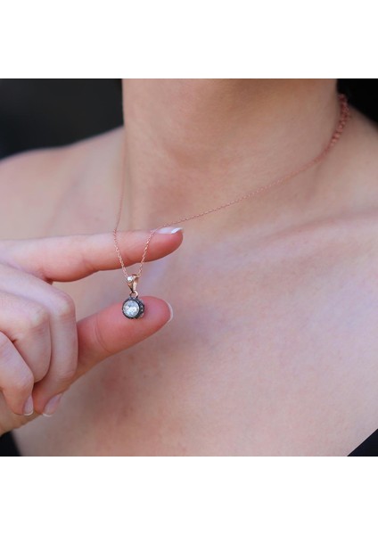 Elmas Montür Modeli Gül Rose Gold Gümüş Kolye fırsatları