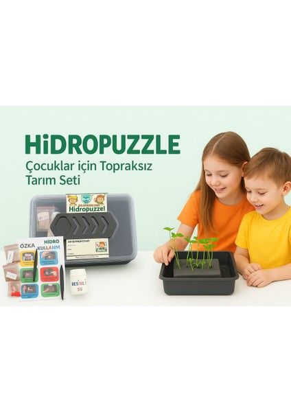 Hidropuzzle – Çocuklar Için Topraksız Çimlendirme Seti | Eğitici Mini Sera Kiti