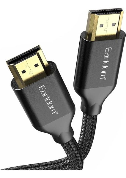 W26 2m 4K Altın Uçlu Hasır HDMI Kablo - Siyah
