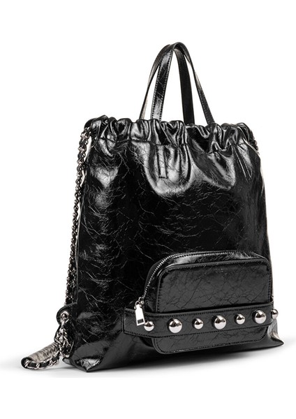 Deri Görünümlü Karma Aksesuarlı Sırt Çantası TW6250119001001