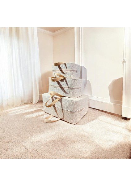 3'lü Çok Amaçlı Düzenleme ve Depolama Seti, Bej, Pratik ve Şık Organizer. fiyatları