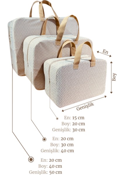 3'lü Çok Amaçlı Düzenleme ve Depolama Seti, Bej, Pratik ve Şık Organizer. fırsatları