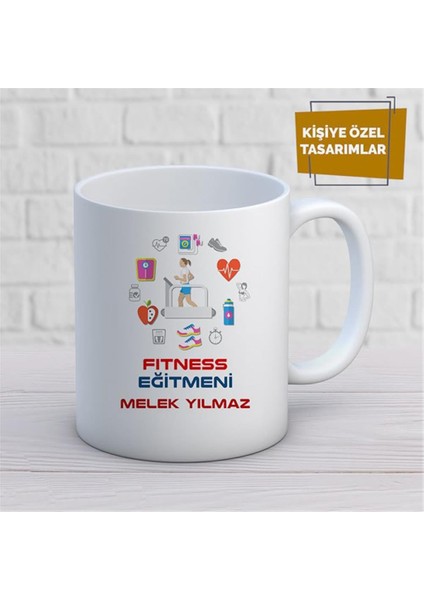 Kişiye Özel Isim Yazılabilir Fitness Eğitmeni Kupa Bardak