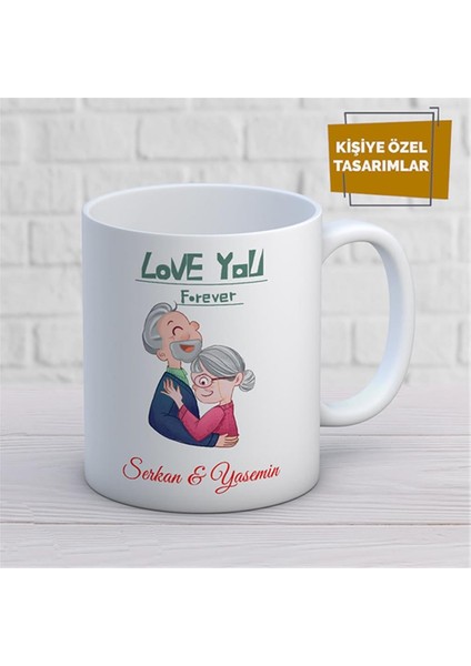 Kişiye Özel Isim Yazılabilir Sevgi Temalı Kupa Bardak