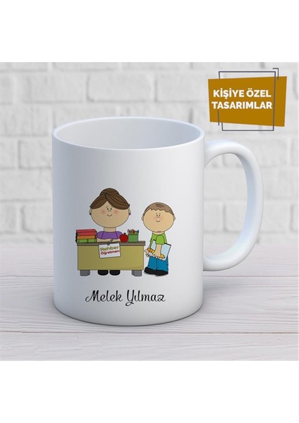 Kişiye Özel Isim Yazılabilir Rehber Öğretmen Kupa Bardak