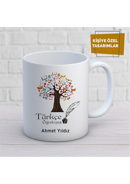 Kişiye Özel Isim Yazılabilir Türkçe Öğretmeni Kupa Bardak
