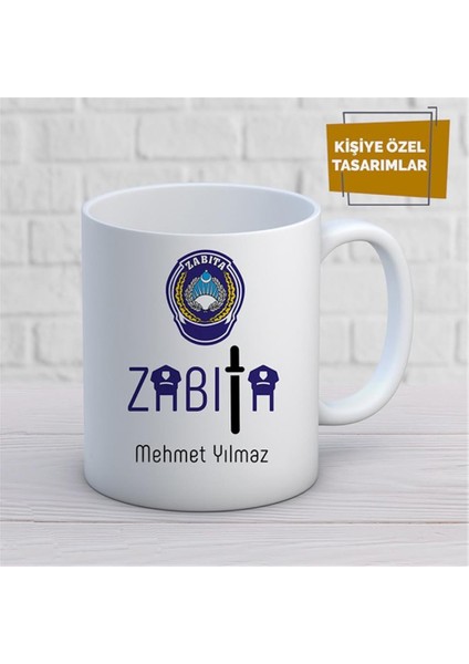 Kişiye Özel Isim Yazılabilir Zabıta Kupa Bardak