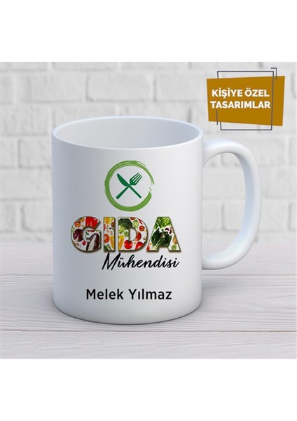 Kişiye Özel Isim Yazılabilir Gıda Mühendisi Kupa Bardak