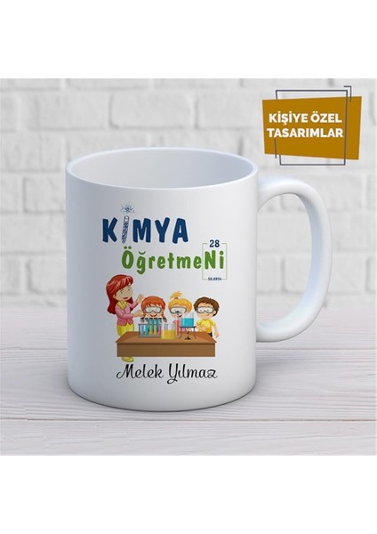 Kişiye Özel Isim Yazılabilir Kimya Öğretmeni Kupa Bardak