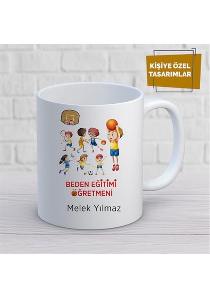Kişiye Özel Isim Yazılabilir Beden Eğitimi Öğretmeni Kupa Bardak