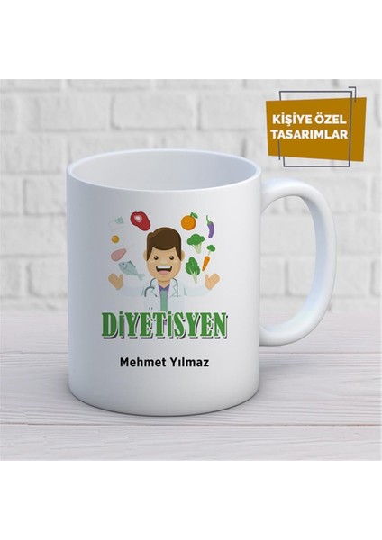Kişiye Özel Isim Yazılabilir Diyetisyen Kupa Bardak