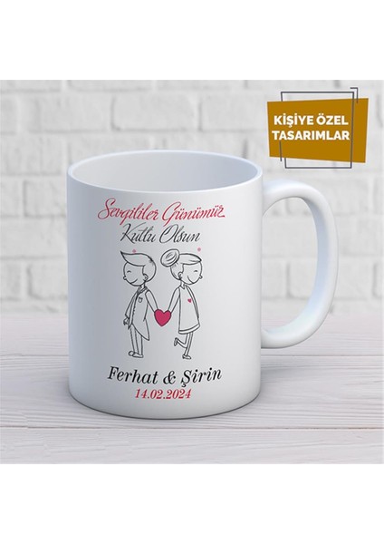 Kişiye Özel Isim Yazılabilir Sevgi Temalı Kupa Bardak