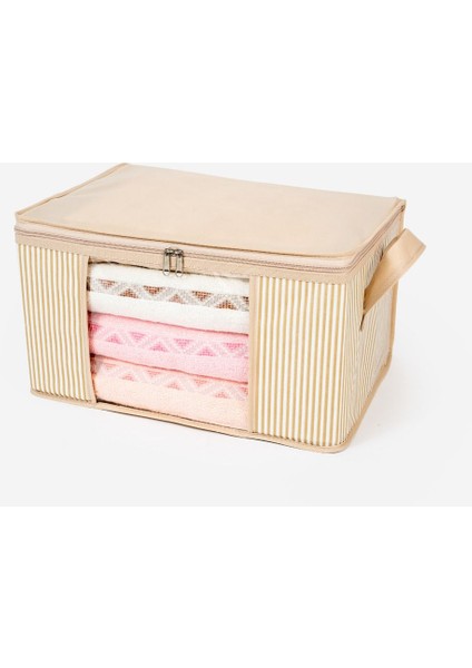 4'lü Bej Pencereli Krem Çizgili Dolap Içi Düzenleyici 40X30X20 cm fırsatları