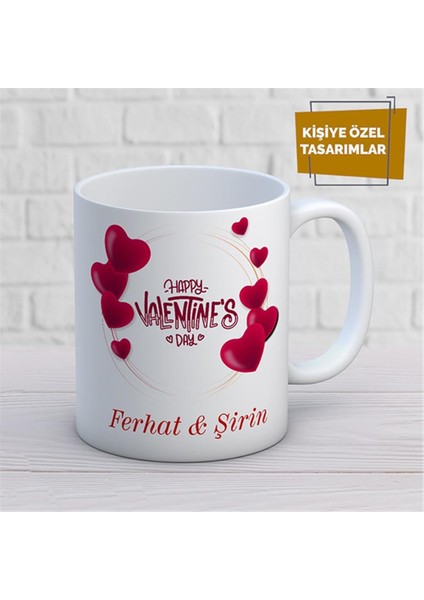 Kişiye Özel Isim Yazılabilir Sevgi Temalı Kupa Bardak