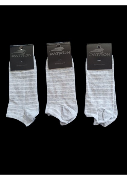 3'lü Bayan Likralı Patik Çorap