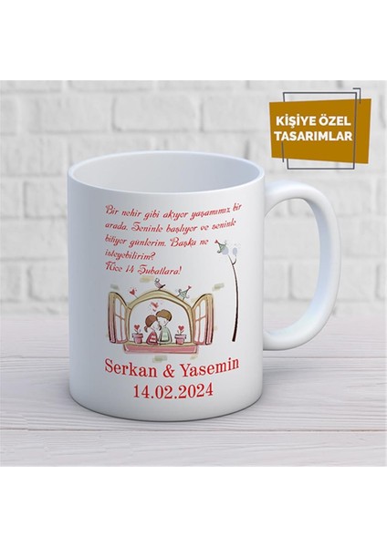 Kişiye Özel Isim Yazılabilir Sevgi Temalı Kupa Bardak